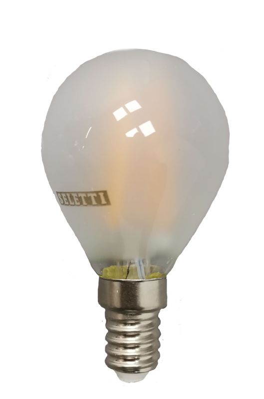 Nahaufnahme des Seletti LED Leuchtmittels für Monkey Lamp, warmweißes Licht, E14 Fassung.